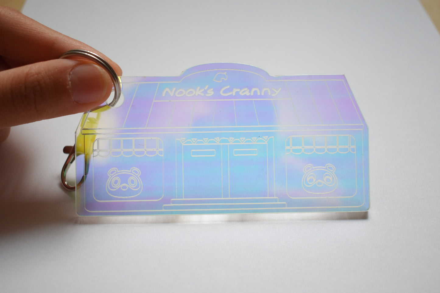 Animal crossing Keychain Timmy Tommy Nook Cranny store | Handmade Laser cut on Iridescent acrylic