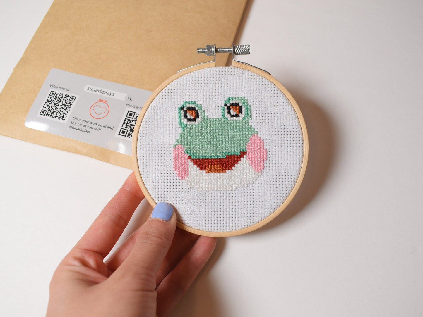 Animal Crossing Frog Villager Cross Stitch Kit, ACNH Lily Embroidery Kit, ACNH Gifts, Animal crossing cute frog Lily DIY Kit,