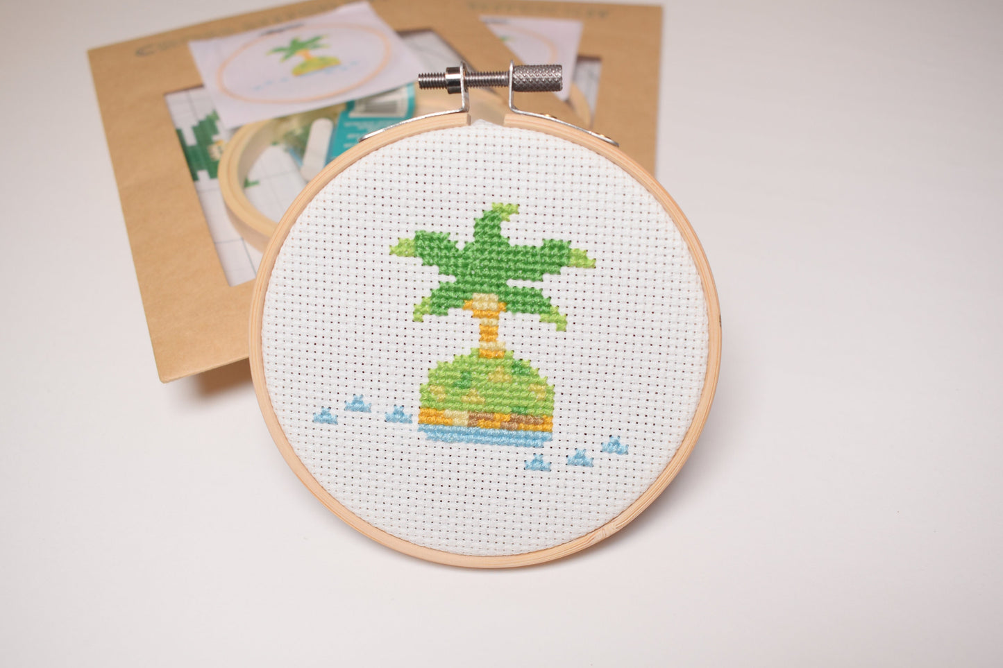 Animal Crossing Cross Stitch Kit, ACNH DIY Craft, Palm Tree, Coconut Stitch Kit, ACNH Embroidery set, acnh patterns