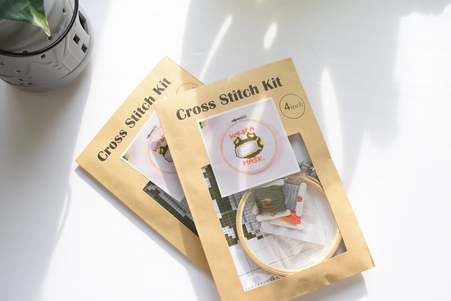 Animal Crossing Cross Stitch Kit, ACNH Frog Villager Raddle Animal Crossing Embroidery Kit, Raddle wear a mask, Sugarbplays DIY Kit