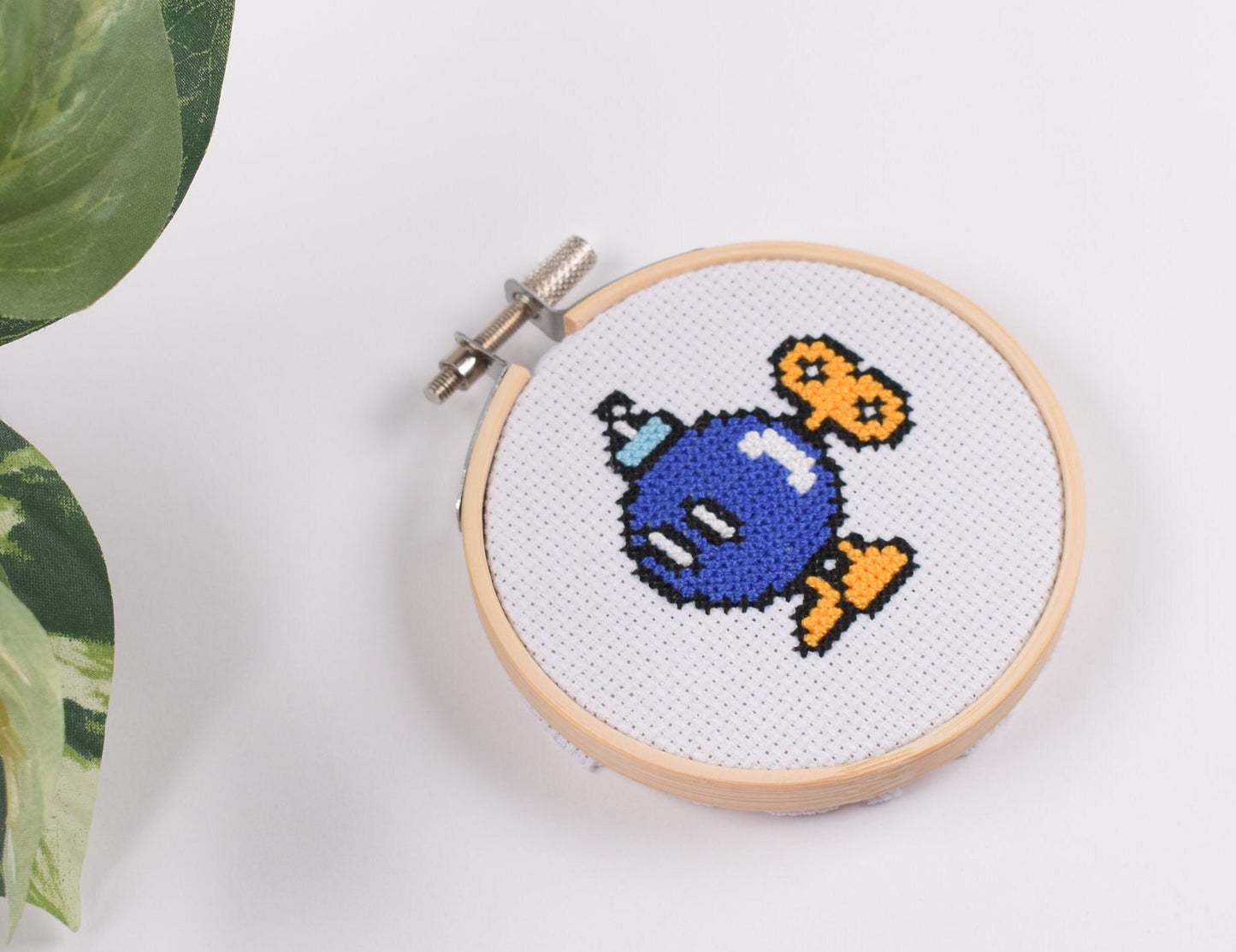 Super Mario Cross Stitch Kits(3Pack), Mini Cross Stitch Kit Set. 3inch Mario Enemies Embroidery Set, Mario Gifts, Shy guy, Goomba, Bob-omb,