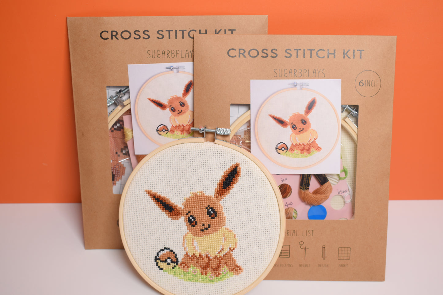 Eevee Pokemon Cross Stitch Kit