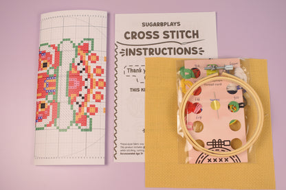 Lunar New Year Lion Beginner Friendly Cross Stitch Kit