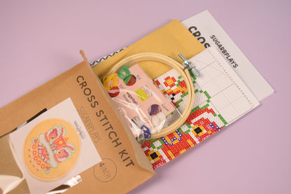 Lunar New Year Lion Beginner Friendly Cross Stitch Kit