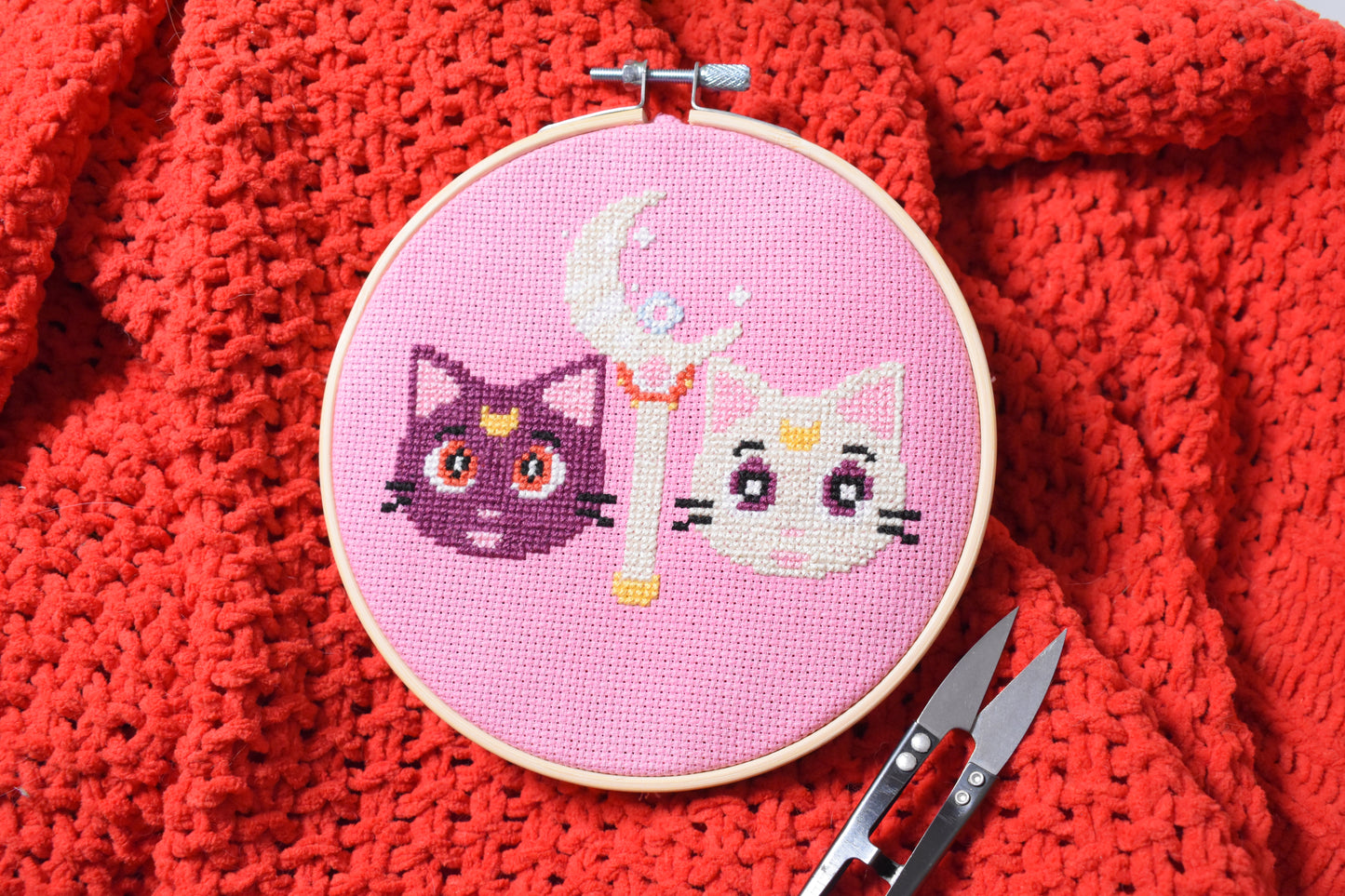 Sailor Moon Luna and Artemis Cross Stitch Kit