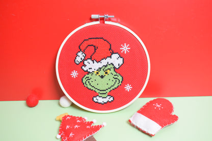 Christmas Grinch Cross Stitch Kit