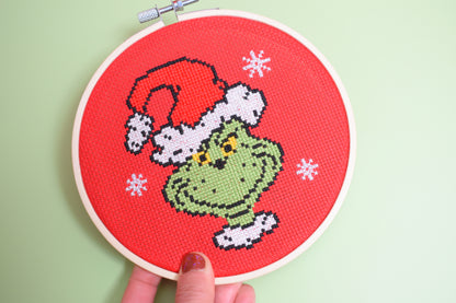 Christmas Grinch Cross Stitch Kit