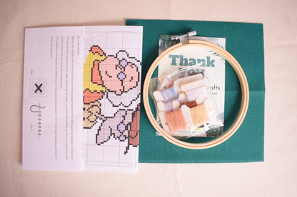 Courage the Cowardly Dog Eustace and Murial Beginner Friendly Cross Stitch Kit