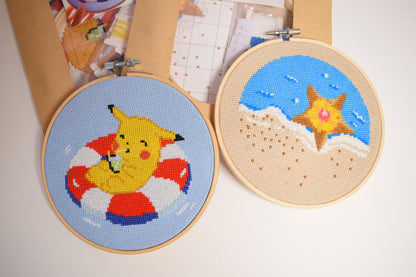 Holiday Bundles - Staryu and Pikachu Cross Stitch Kits