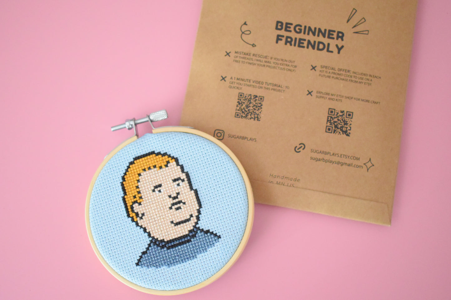 Bobby Hill from King of the Hill Cross Stitch Kit