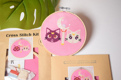 Sailor Moon Luna and Artemis Cross Stitch Kit