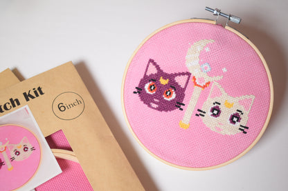 Sailor Moon Luna and Artemis Cross Stitch Kit