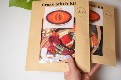 LotR Eye of Sauron Beginner Friendly Cross Stitch Kit