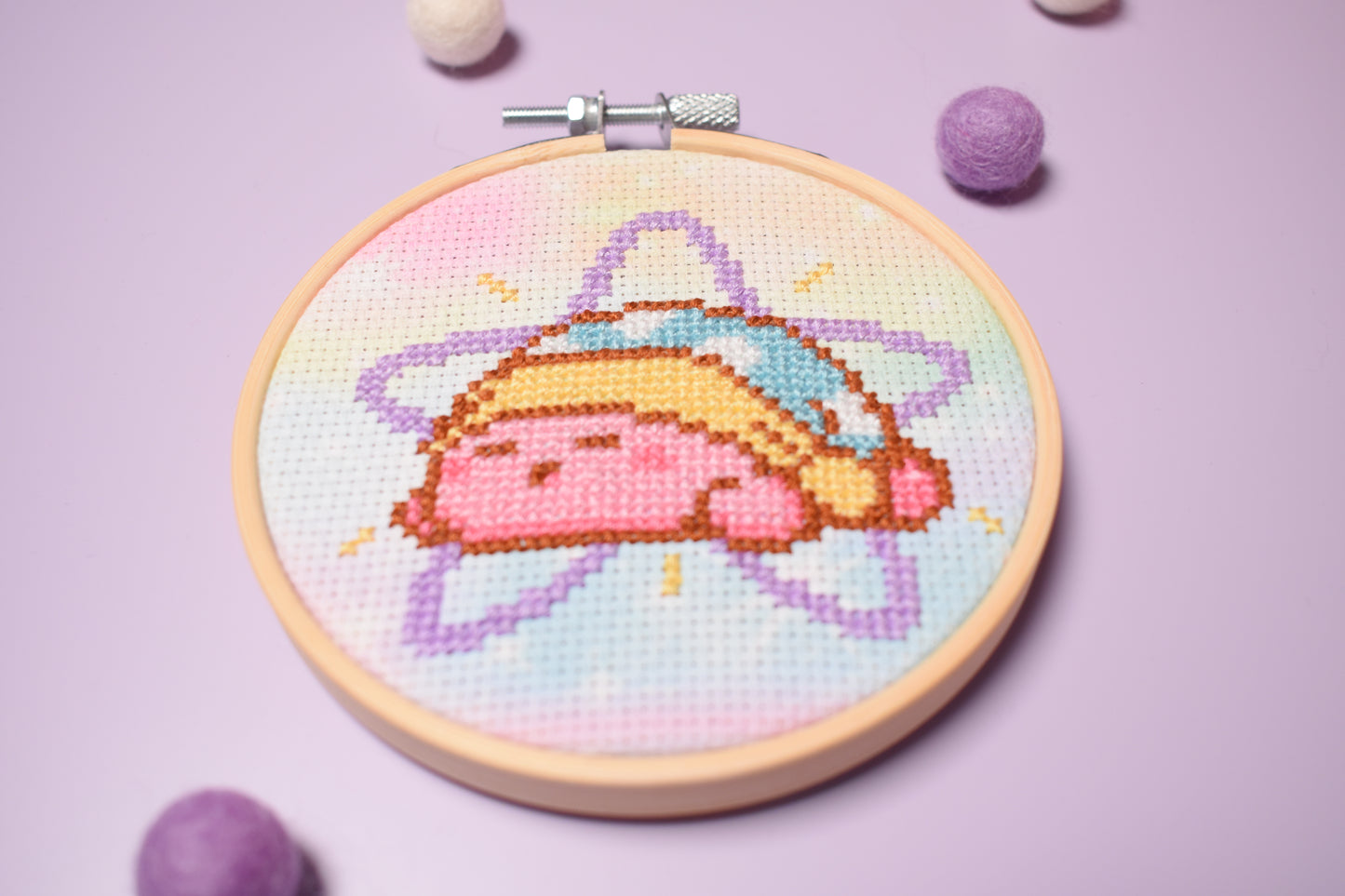 Sleeping Kirby Cross Stitch Kit