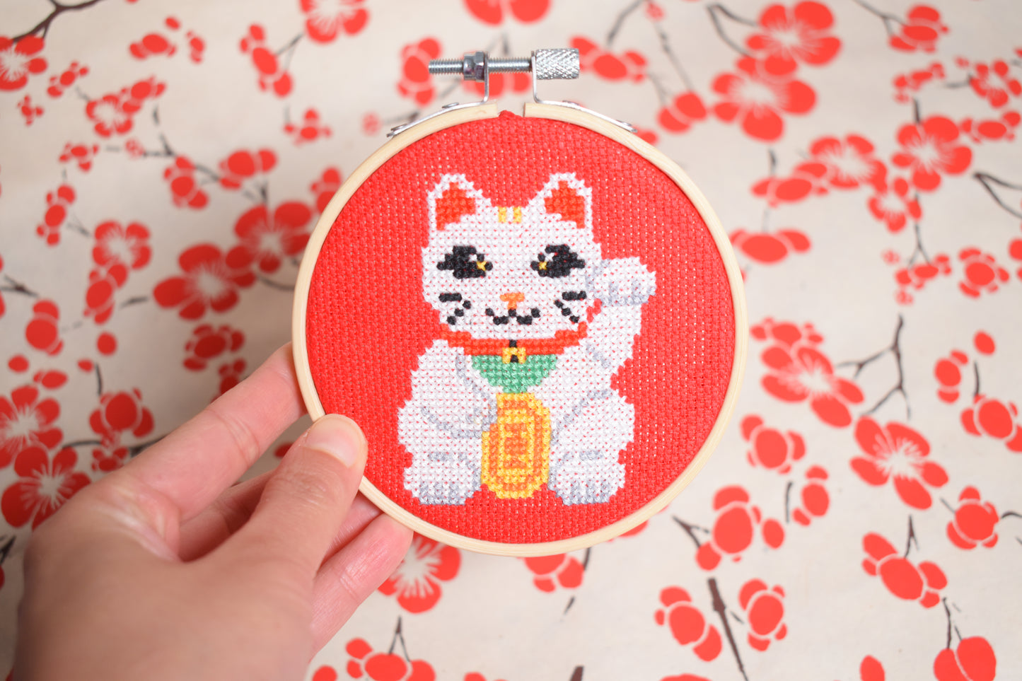 Lucky Cat Cross Stitch Kit