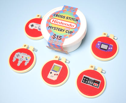 Retro Video Game Controllers and Handhelds Mystery Cup Mini Cross Stitch Kit