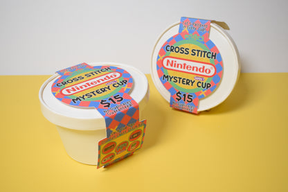 Retro Video Game Controllers and Handhelds Mystery Cup Mini Cross Stitch Kit