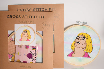 He-Man memes Cross Stitch Kit (comes with special printed fabric)- 6inch