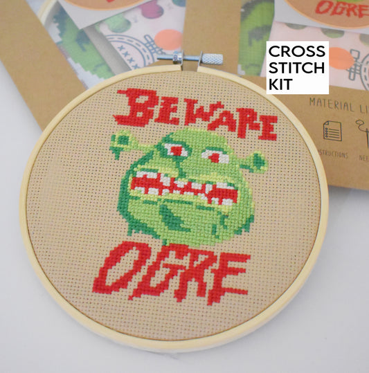 Shrek Beware of Ogre Cross Stitch Kit