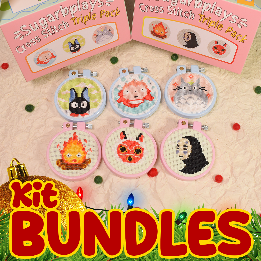 Kit Bundle - Double Ghibli Triple Packs Calcifer, Mononoke, No Face, Totoro, Ponyo, Gigi