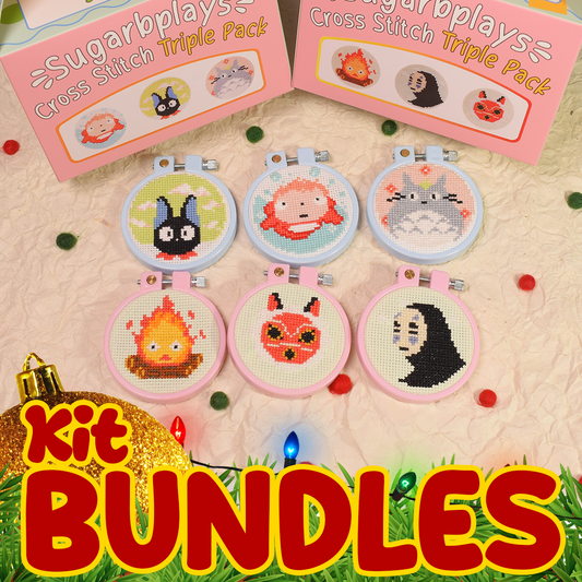 Kit Bundle - Double Ghibli Triple Packs Calcifer, Mononoke, No Face, Totoro, Ponyo, Gigi