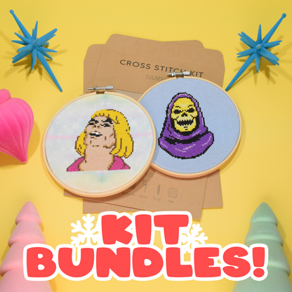 Holiday Bundle - He Man and Skeletor Cross Stitch Kits