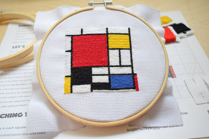 Composition Red Yellow Blue from Piet Mondrian Cross Stitch Kit