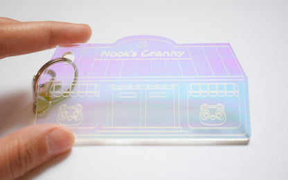 Animal crossing Keychain Timmy Tommy Nook Cranny store | Handmade Laser cut on Iridescent acrylic