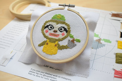 Leif Animal Crossing Cross Stitch Digital Pattern, Leif ACNH Craft PDF Digital download