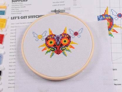 Legend Zelda Cross Stitch Pattern, Majoras Mask Digital Download, Zelda Embroidery Pattern, Zelda Craft Pattern