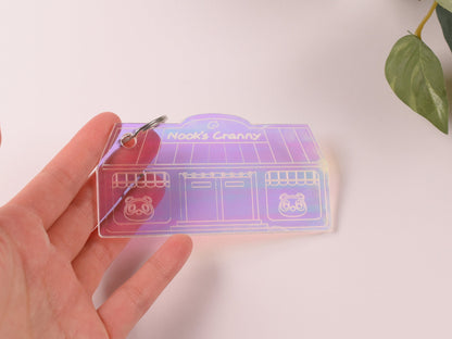 Animal crossing Keychain Timmy Tommy Nook Cranny store | Handmade Laser cut on Iridescent acrylic