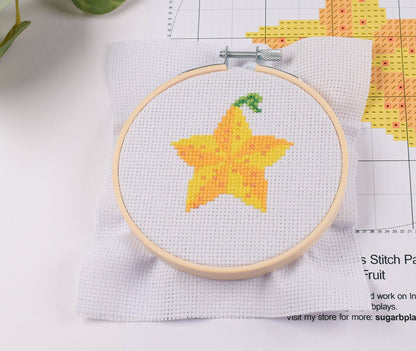 Kingdom Hearts Paopu Fruit Cross Stitch Pattern Digital Download, Star Fruit Embroidery Pattern, DIY Instant Download Pattern