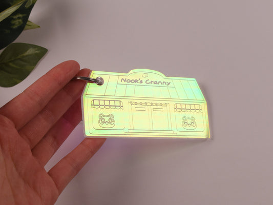 Animal crossing Keychain Timmy Tommy Nook Cranny store | Handmade Laser cut on Iridescent acrylic