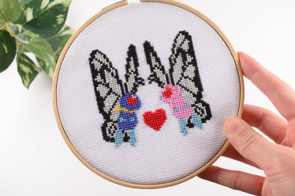 Butterfree Pokemon Cross Stitch Digital Pattern for Instant Download, Butterfly counted cross stitch kit, Valentines Day Cross Stitch