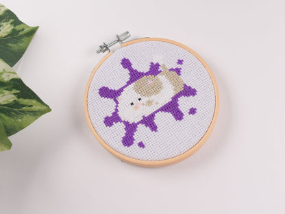 Splatoon Cross Stitch Pattern, Splatoon judd pattern For Instant Download, Splatoon 2 Cat DIY Pattern