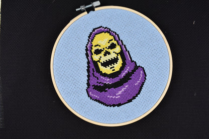 Skeletor Cross Stitch Pattern, He-Man Cross Stitch Digital Pattern PDF for Download, Retro Comic Pattern,