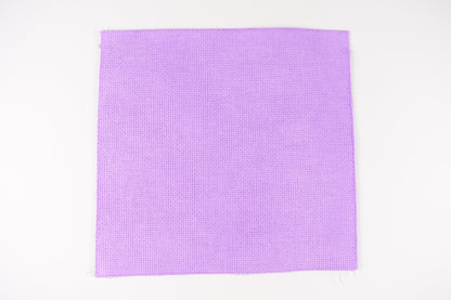 14 count Hand Dyed Light Purple Aida Fabric, 14 count purple hand dyed fabric.