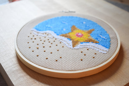 Staryu Pokemon Cross Stitch Pattern, Pokémon Staryu Instant Digital Download, Staryu embroidery pattern, craft sewing pattern