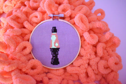 Lava Lamp Cross Stitch Digital Pattern, fun DIY stitch pattern, Glow in the dark effect pattern