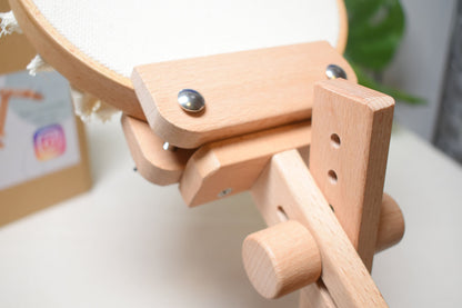 Embroidery Stand - Wooden Adjustable Cross Stitch Stand, Desk Clamp for needlepoint, embroidery hoop holder