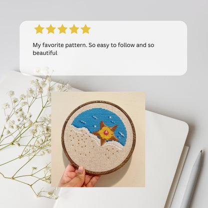 Staryu Pokemon Cross Stitch Pattern, Pokémon Staryu Instant Digital Download, Staryu embroidery pattern, craft sewing pattern