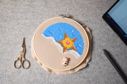 Staryu Pokemon Cross Stitch Pattern, Pokémon Staryu Instant Digital Download, Staryu embroidery pattern, craft sewing pattern
