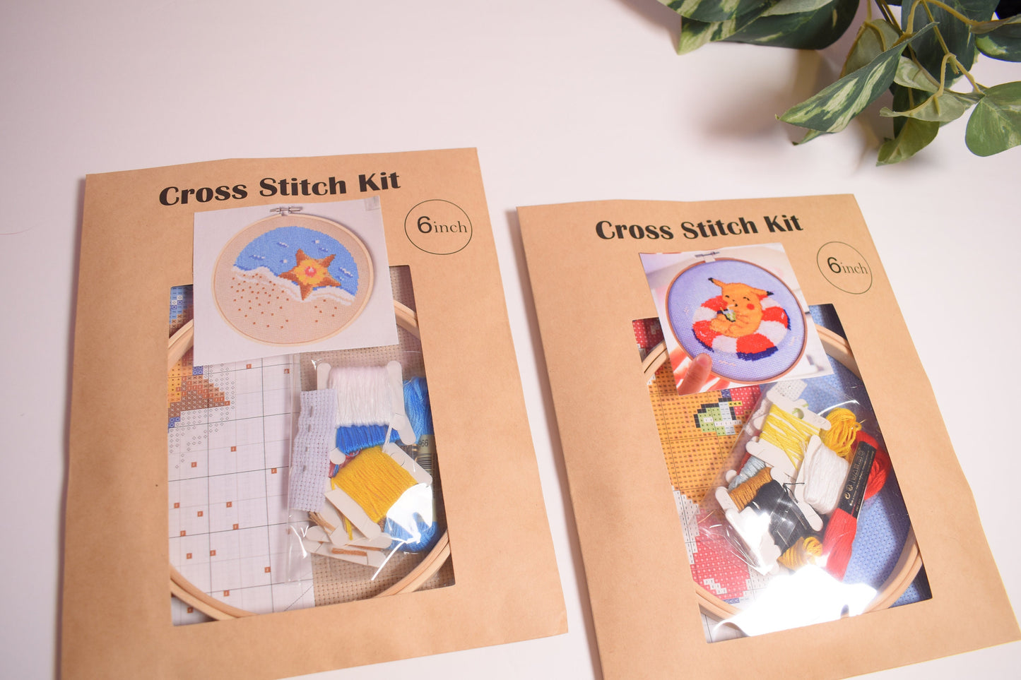 Pokemon Cross Stitch Kits (2 pack), Pokémon Embroidery Patterns, Pikachu and Staryu Set. Pokémon Gifts