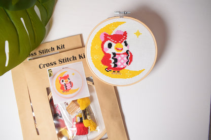 Animal Crossing Cross Stitch Kits Celeste and Blather Pack, Animal Crossing Embroidery kits, ACNH gifts, Animal Crossing craft patterns