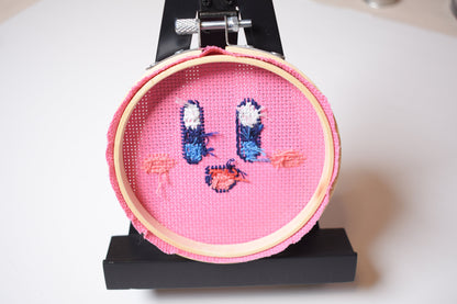 Kirby Cross Stitch Pattern, Kirby Embroidery Design, Pink Cute Kirby Digital Pattern for Instant Download