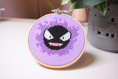 Pokémon Cross Stitch Pattern, Gastly Pokémon DIY Digital Pattern, DIY Pokémon Embroidery Pattern, Nerdy Cross Stitch Pattern