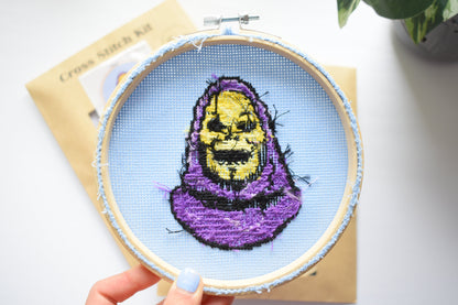 Skeletor Cross Stitch Pattern, He-Man Cross Stitch Digital Pattern PDF for Download, Retro Comic Pattern,