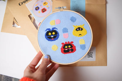 Dr. Mario Cross Stitch Digital Pattern for Instant Download, Dr. Mario 6 inch Pattern