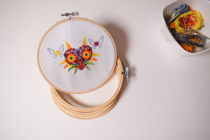 Legend Zelda Cross Stitch Pattern, Majoras Mask Digital Download, Zelda Embroidery Pattern, Zelda Craft Pattern