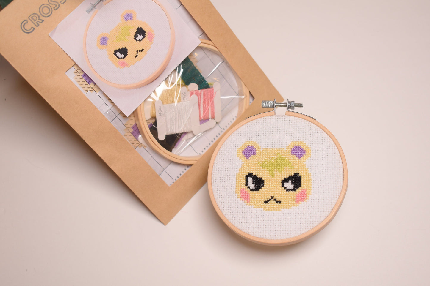 Animal Crossing Squirrel Marshal Cross Stitch Kit, ACNH Villager Marshal Beginner Animal Crossing DIY Craft Kit, ACNH Gifts,
